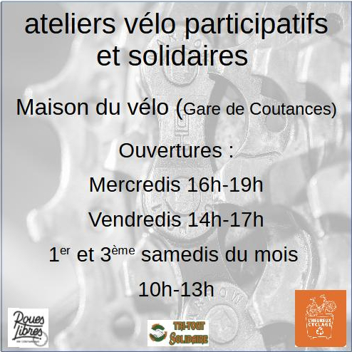 carte de visite horaires de l'atelier vélo